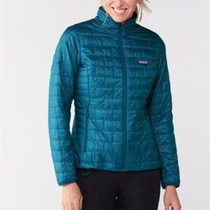 Patagonia Blue Puffer Jacket Lightweight Quilted Design